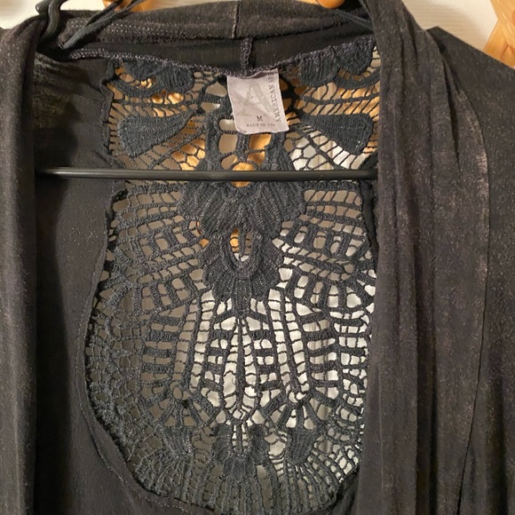 Distressed jersey cardigan in burnout black M - Picture 6 of 7